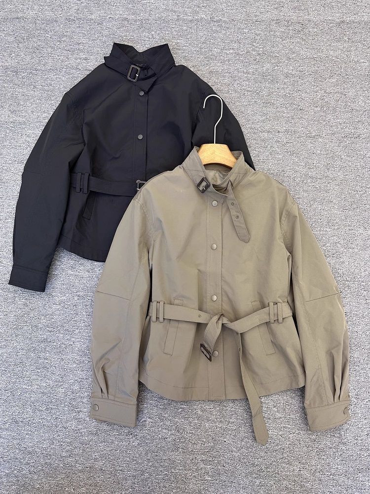 European Autumn New Fashion Versatile Waist-Slimming Solid Color Jacket Trench Coat Age-Reducing Short Women's Trendy