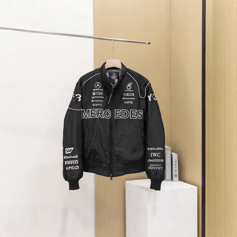 Y-3 Mercedes-AMG Petronas F1 Team collaboration pilot-style long-sleeve jacket, unisex Y-3 Mercedes-AMG Petronas F1 Team collaboration pilot-style long-sleeve jacket, unisex