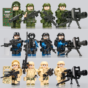 Chinese Building Block Military Minifigure Police Special Forces Villain Assembly Toy 6-Year-Old Boy Birthday Gift Model