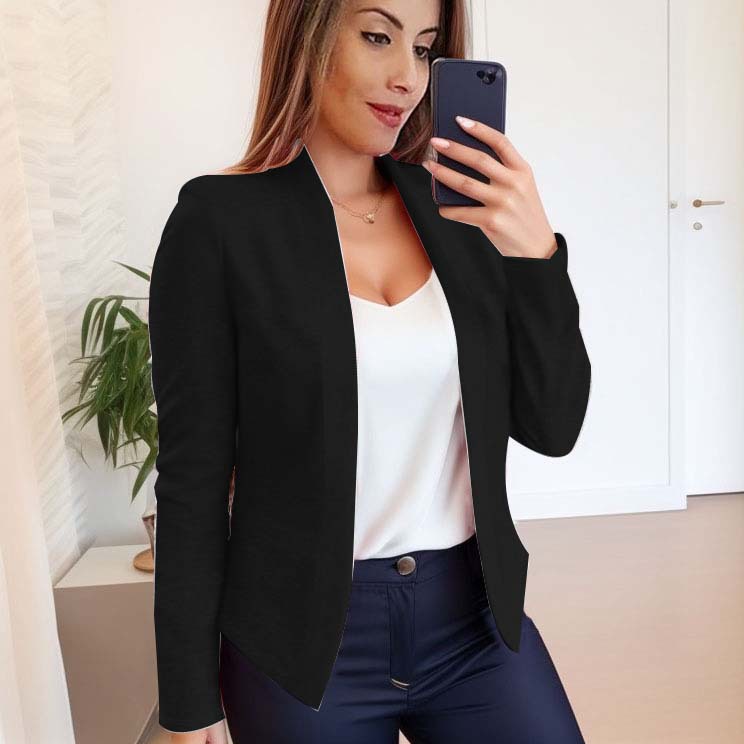 2026 New Autumn Cross-Border Amazon Hot Selling Women's Cardigan Top, Long Sleeve, Solid Color Casual Jacket
