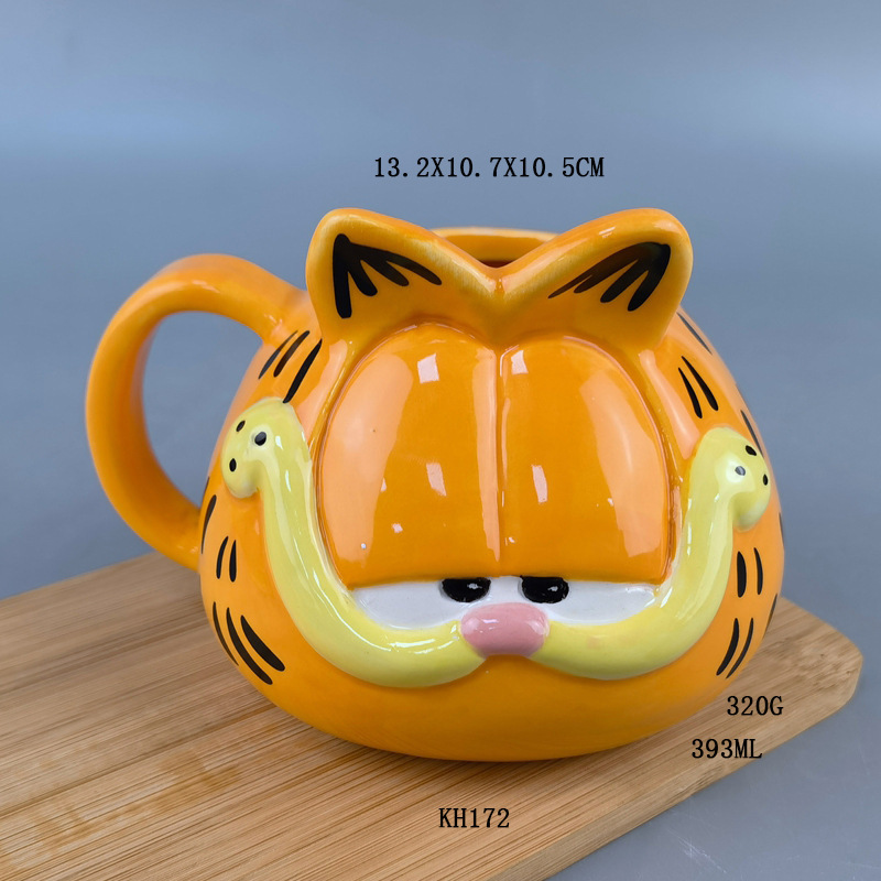Gato taza de gato Cheshire 3D dibujos animados estereoscópicos rosa Miao gato desayuno bebida taza de leche de búfalo regalos de vacaciones
