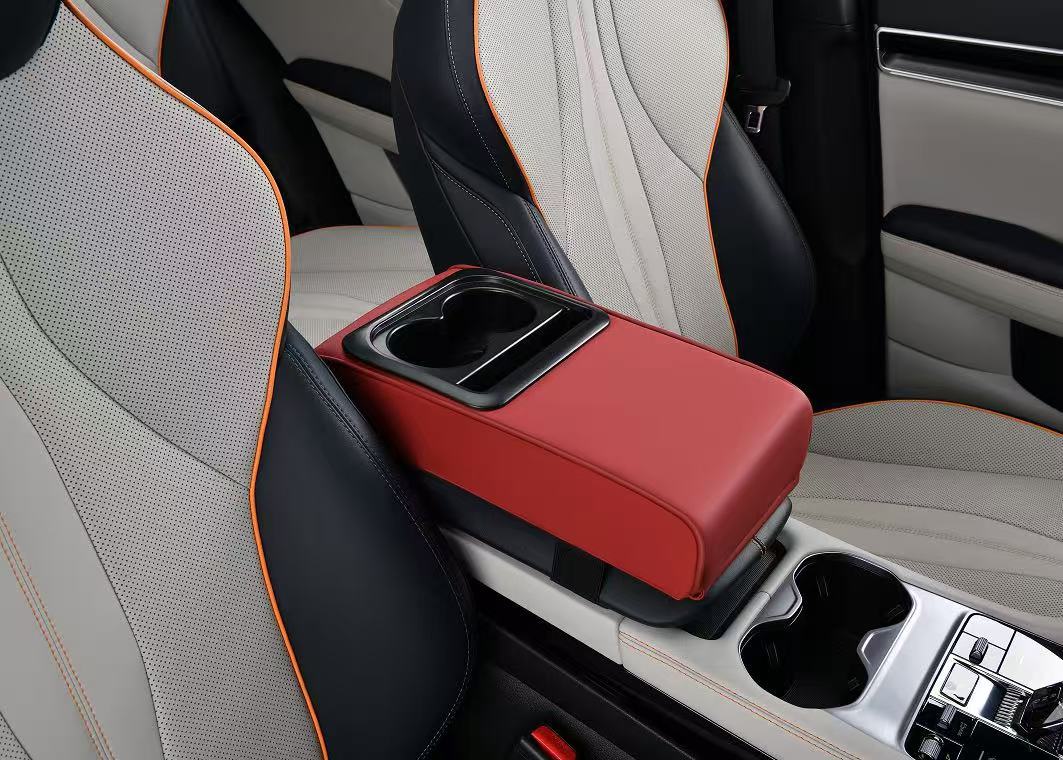 Cross-border factory multifunctional car armrest box cushion with coaster storage mobile phone rack three-in-one armrest box booster pad