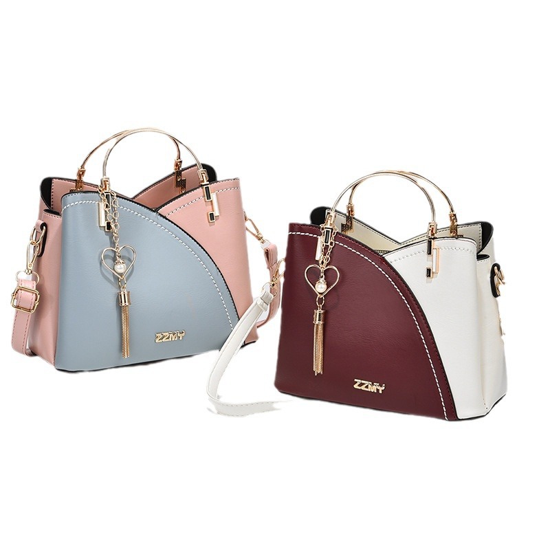 Bolso de Mujer de Alta Gama 2025, Bandolera y de Hombro, Diseño Moderno con Bloques de Color, Gran Capacidad, Estilo Tote