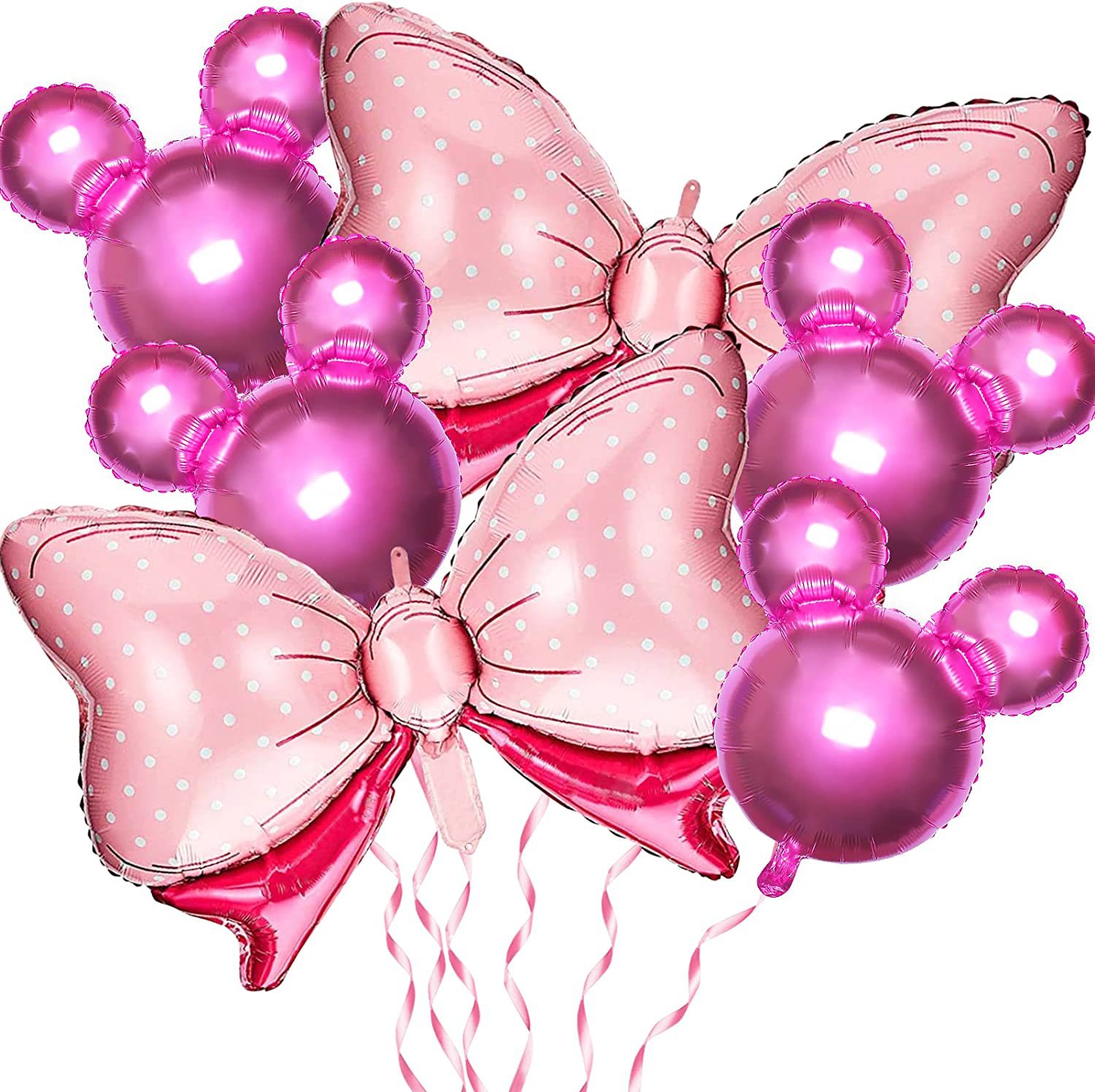 粉色蝴蝶结米妮头气球铝箔气球女孩生日派对儿童节玩具装饰跨境