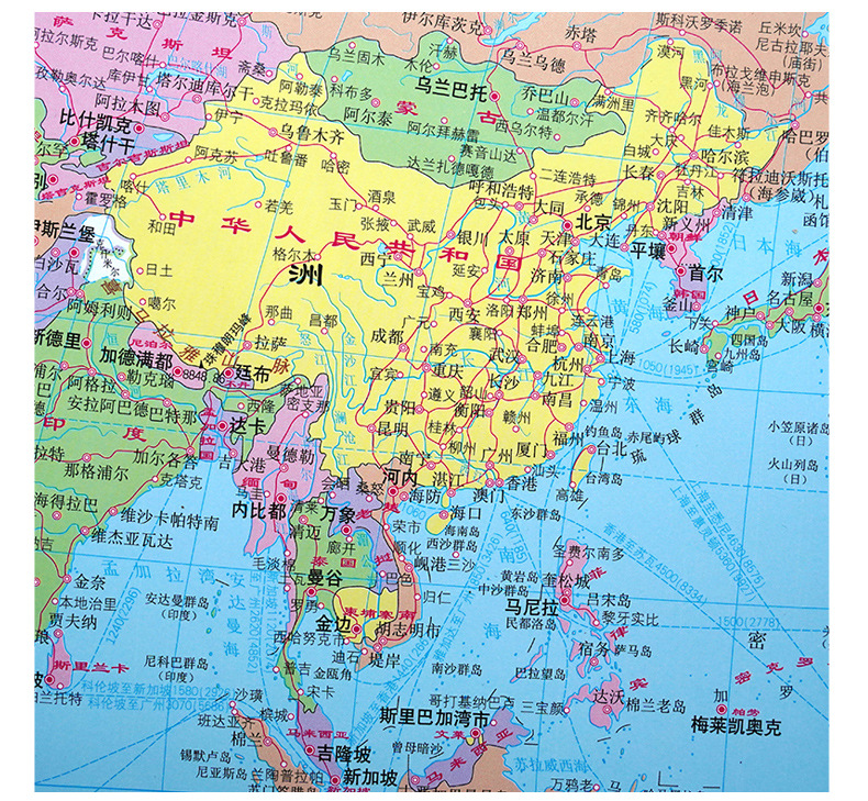 2023年新版中国地图世界地图高清版大图86cm学生家用挂图-阿里巴巴