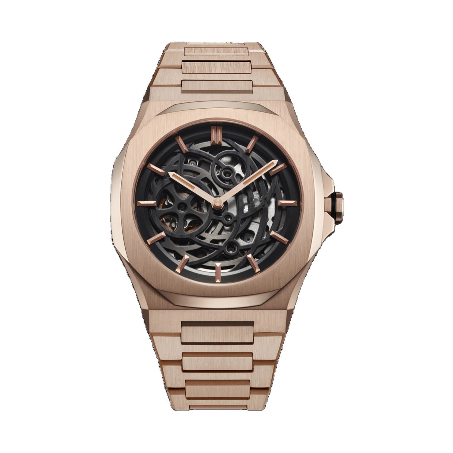 D1 reloj mecánico hueco con esqueleto de Milán reloj mecánico masculino impermeable reloj mecánico hueco de acero inoxidable