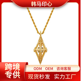 925 Silver Antique Necklace Natural Topaz Pendant Twist Chain Gold-plated Silver Jewelry Fashion Design Sense Vajra