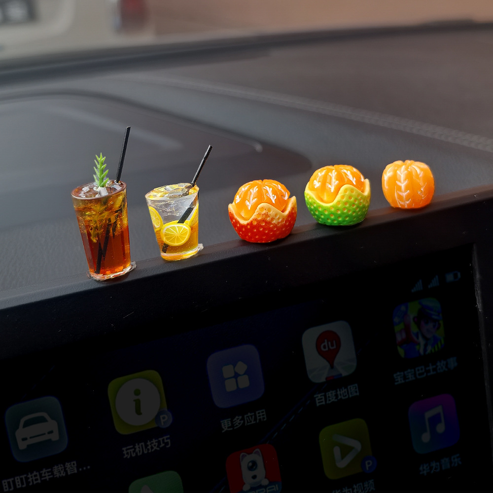 Adornos de coche de la serie de café americano, decoración de la pantalla de la consola central del coche, suministros de coche, mini adornos pequeños