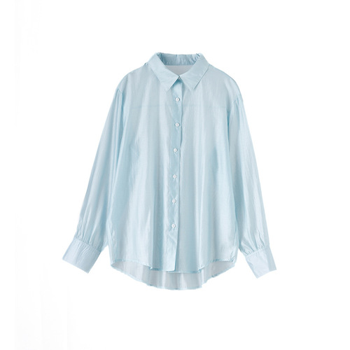 Summer Lyocell Tencel Women's Shirt Sun Protection Jacket New Outerwear Long Sleeve Loose Top Lightweight Cardigan Blouse