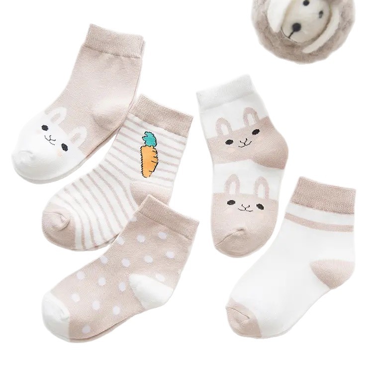 Zhuji calcetines para niños primavera y otoño invierno calcetines de algodón sólido para niños y niñas calcetines para bebés recién nacidos al por mayor