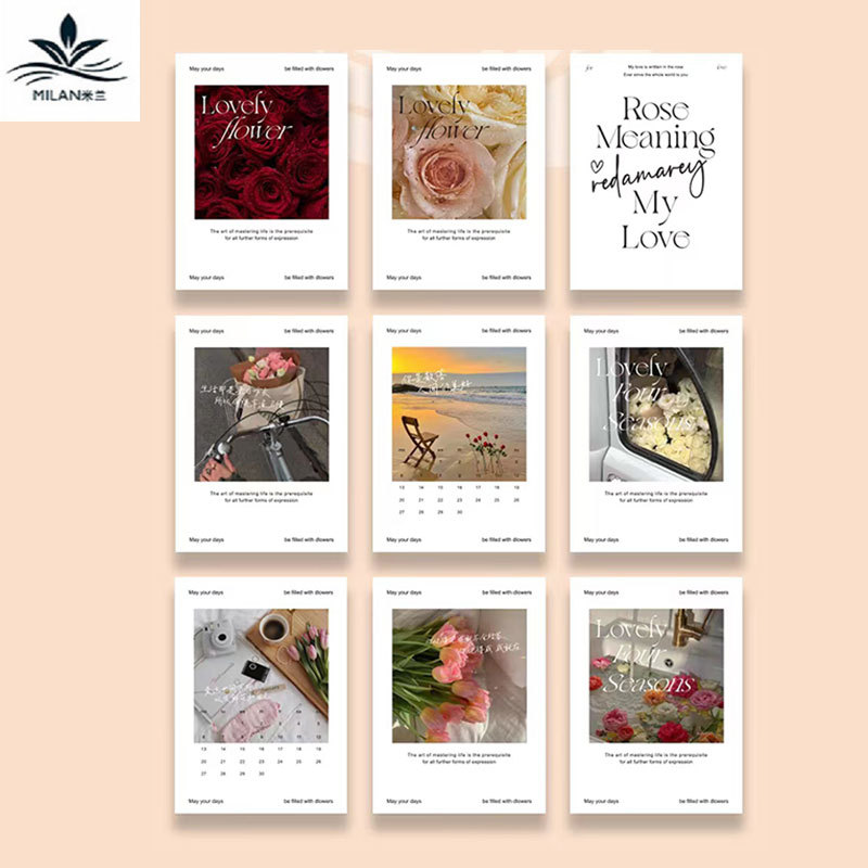 Tarjeta de felicitación floral tarjeta de agradecimiento fresca Tarjeta de bendición de vacaciones creativa Mensaje de confesión tarjeta colgante Etiqueta de flor