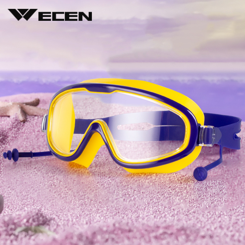 선명한 노란색 [플랫 스타일]-수영 고글 [HD 방수 및 김서림 방지]