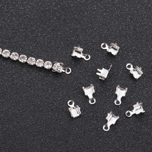 保色不锈钢爪链扣 钻链爪包扣链条方形包扣 diy饰品配件手链扣