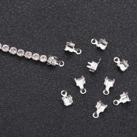 保色不锈钢爪链扣 钻链爪包扣链条方形包扣 diy饰品配件手链扣