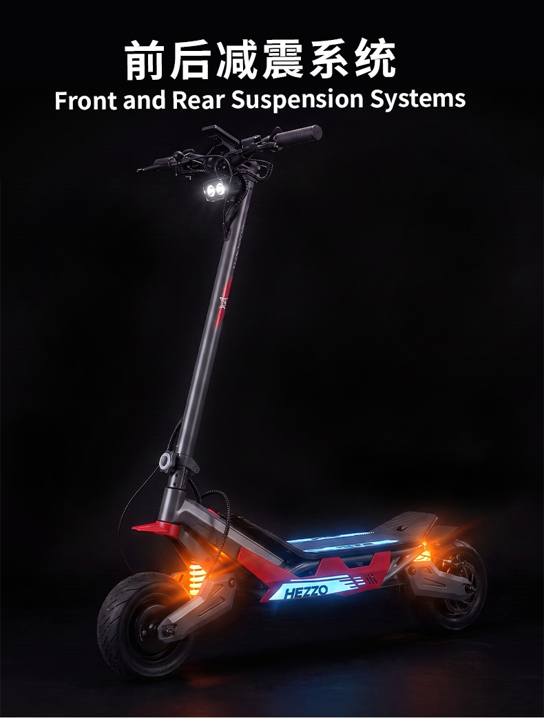 Cross-border exclusive F10 electric off-road scooter, featuring dual motors, high power, long battery life, and a foldable design, making it an ideal adult mobility vehicle