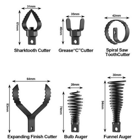 Drain Cleaner Combination Cutter Head Set Electric Pipe Dredging Machine Connector Drain Cleaner Combination Cutter Head