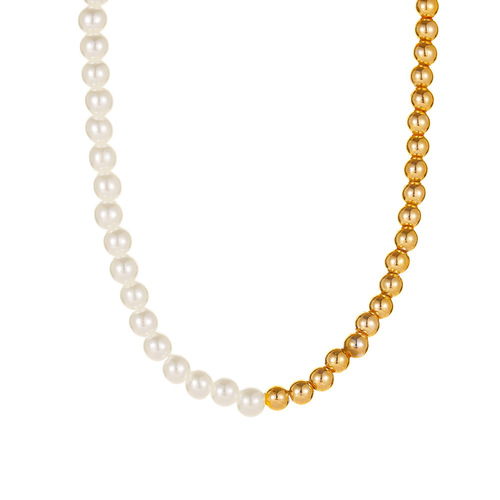 Euramerican Hybrid Beaded Necklace Clasp Lock Chain OT Retro Simple Pendant Necklace Accessory for Women