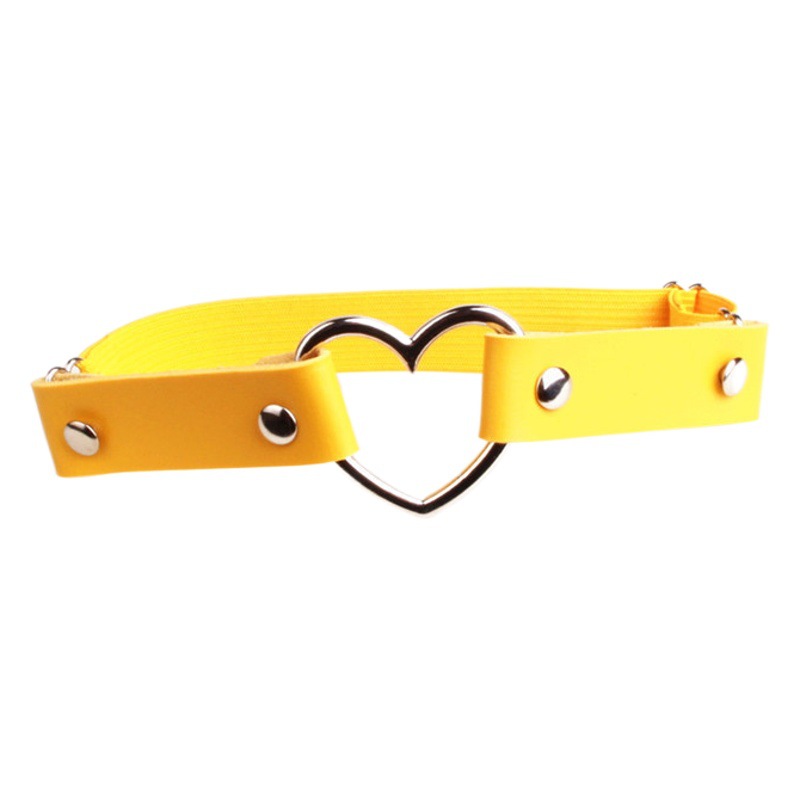 European and American Harajuku punk PU leather peach heart leg ring jewelry sexy hip hop performance heart-shaped leg ring foot ring accessories