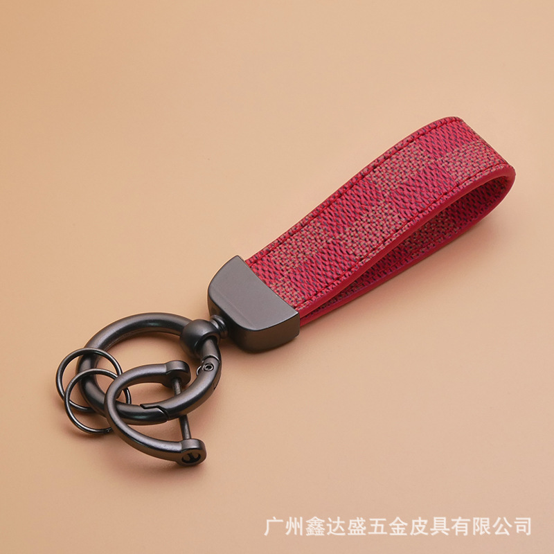 Marca de moda presbicia cuero coche llavero hombres llavero coche cintura colgando herradura hebilla fuerte resistente al desgaste fábrica ventas directas