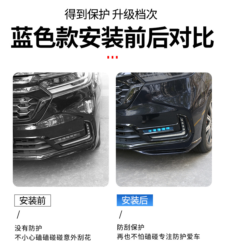 Suitable for 22-24 Odyssey Front Corner Guards Odyssey Front Bumper Anti-Scratch Strips Special Anti-Collision Strips Practical Decoration