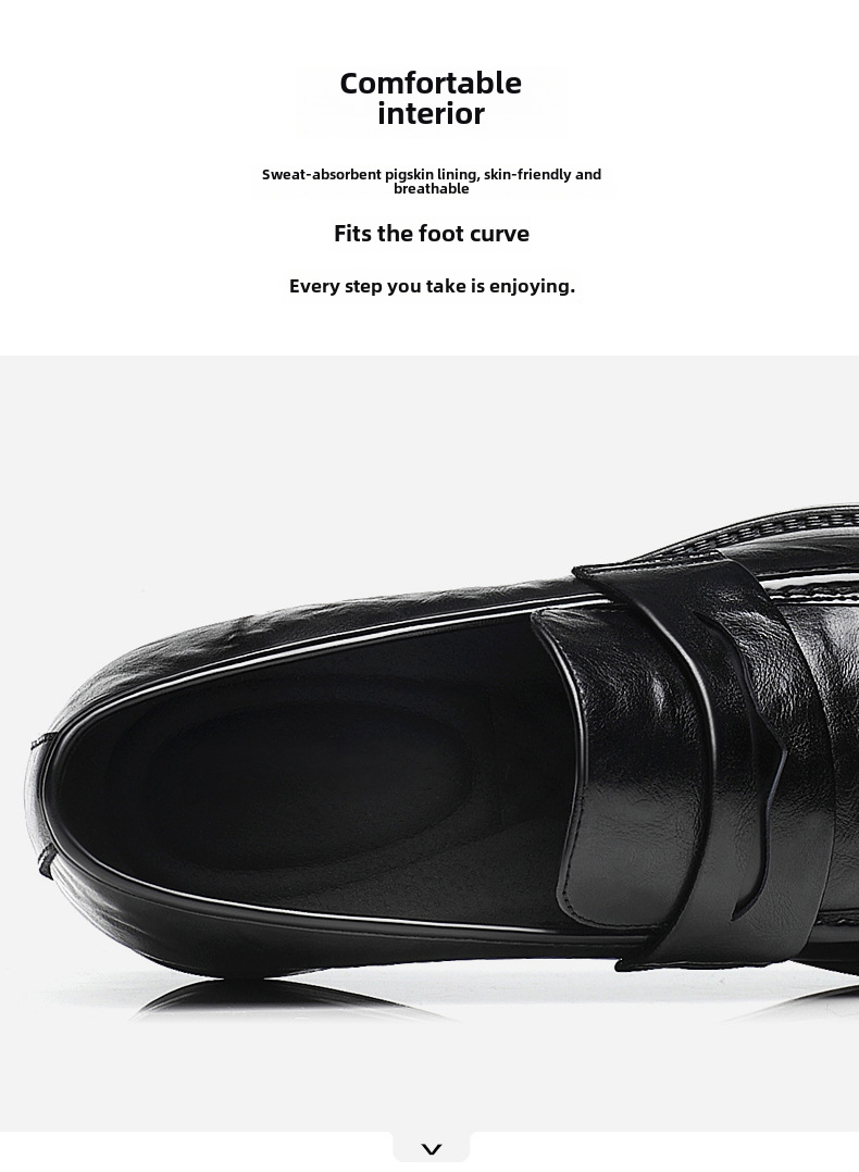 Men's Leather Loafers Business Casual Slip-on Shoes For Men_voghion.com