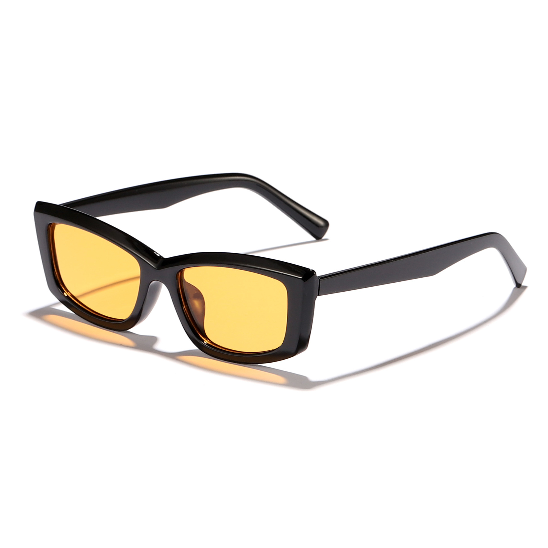Nuevas gafas de sol rectangulares transfronterizas con ojos de gato para mujer, cara retro sin rostro, gafas de sol con protección UV