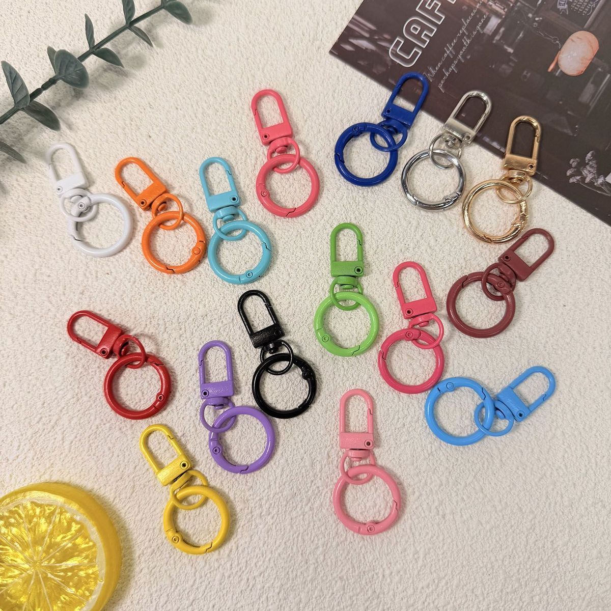 Candy-Colored Spring Luggage Keychain Doll DIY Carabiner Pendant Accessories Key Ring Materials