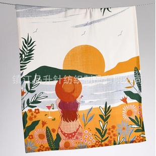 Export Order Color Printed Tea Towel Cotton Absorbent Kitchen Towel Photo Background Cloth Doily Printed Fabric Napkin