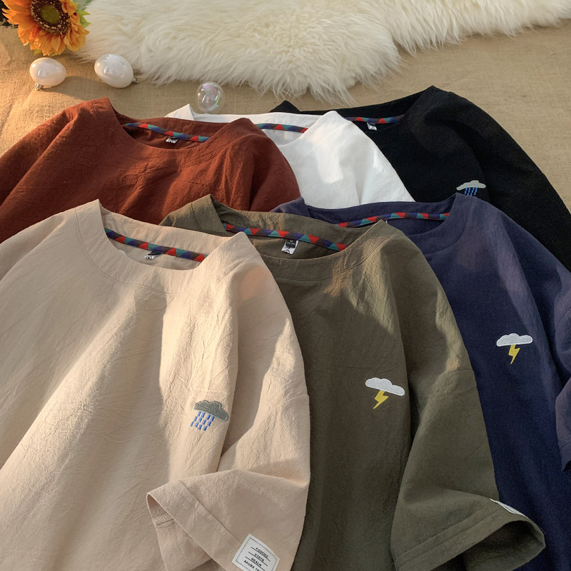 Summer Short-Sleeved T-Shirt 2026 New Style Youth Hong Kong Style Large Size Trendy Casual Round Neck Short-Sleeved T-Shirt Dropshipping