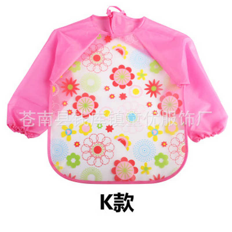 EVA para niños mono de bebé de manga larga a prueba de agua babero bebé sin lavado anti-sucio comer ropa de pintura ropa de babero de arroz