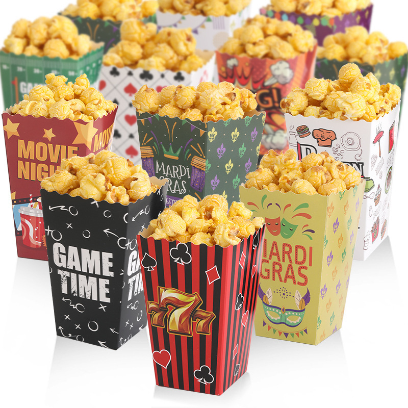 Spot Popcorn Box Wholesale Disposable Takeaway Packaged Chicken Popcorn Fries Box Kidsren's Holiday Party Supplies