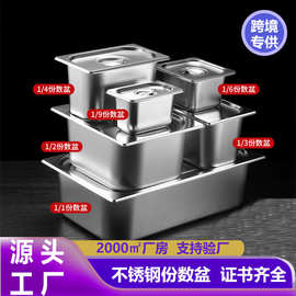 不锈钢份数盘加厚份数盆带盖方盆菜盆果酱盆快餐盆餐盆酒店商用