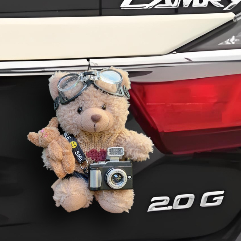 Colgante trasero de coche muñeco de oso de peluche lindo de dibujos animados decoración de maletero motocicleta decoración de bicicleta