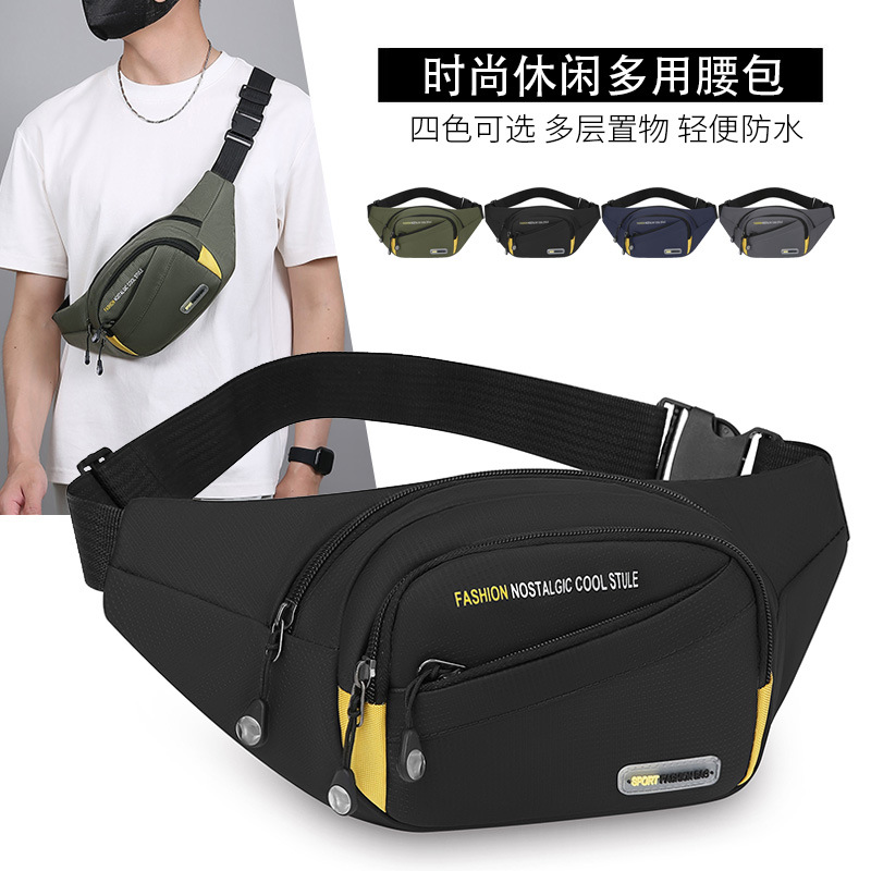 Bolso bandolera multifunción para deportes al aire libre Bolso bandolera bandolera multifacética de gran capacidad para hombres Bolso de pecho de moda engrosado de tela Oxford