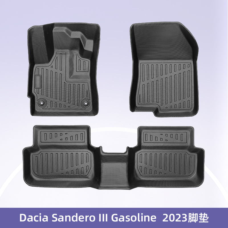 Europa para Dacia Sandero ll2023 combustible 3D todo el tiempo TPE almohadilla de pie de automóvil