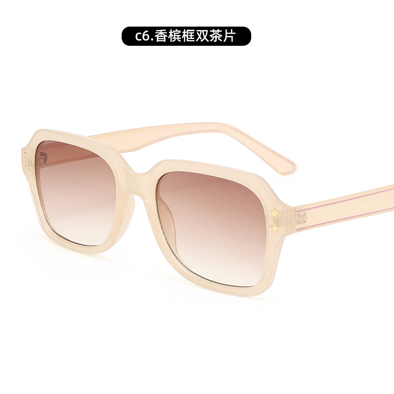 Nuevas gafas de sol de montura cuadrada transfronterizas, gafas de sol personalizadas de tendencia europea y americana, gafas de sol retro de alta gama, protección UV