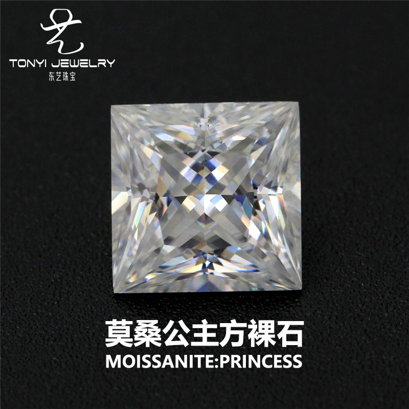 Муассанит, неограненный камень, огранка «принцесса», цвет DEF, чистота VVS, производство Вучжоу, прямые поставки от производителя, оптом, в наличии