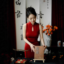 新中式订婚旗袍改良年轻款少女2025新款敬酒服新娘红色连衣裙女夏