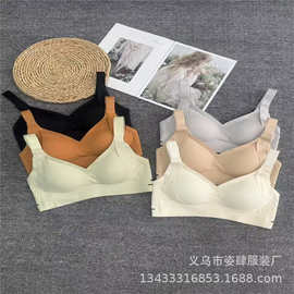 简约无痕内衣提拉养护固定杯无钢圈软支撑果冻胶bra wholesale