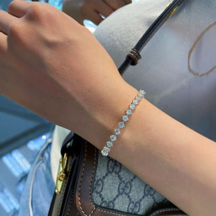 Natural Diamond Bracelet Sweet Girls Simple Light Luxury Ins Niche Design 18k Gold