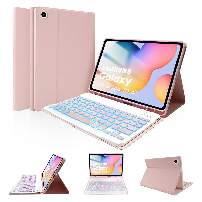 适用三星Tab S6Lite10.4英寸七彩背光蓝牙键盘笔槽皮套P625保护壳|undefined