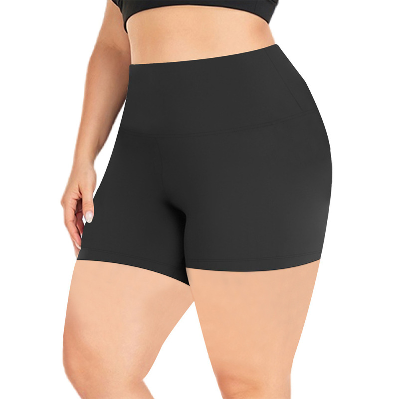 Amazon Plus Size Three-point Yoga Pants Shorts European and American High Waist Slimming Sports Riding Tight Yoga Shorts Women