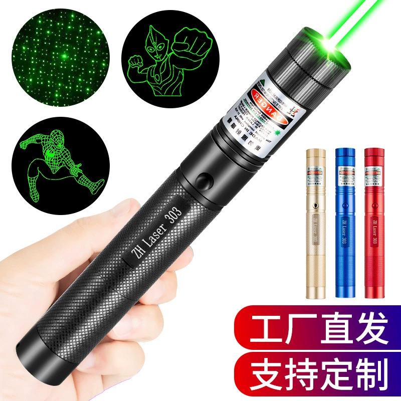 Мощный USB-перезаряжаемый лазерный фонарь 303 с дальним лучом, инфракрасный зеленый лазерный указатель-ручка для продаж