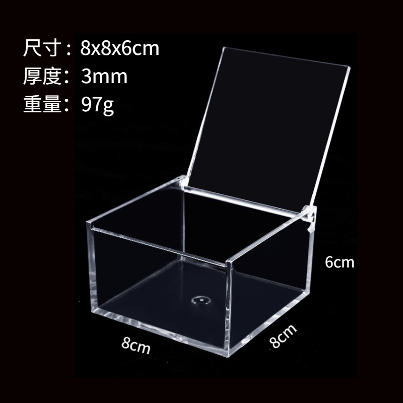 Caja de almacenamiento acrílica transparente, cuadrada, para micro paisajes, PS, al por mayor