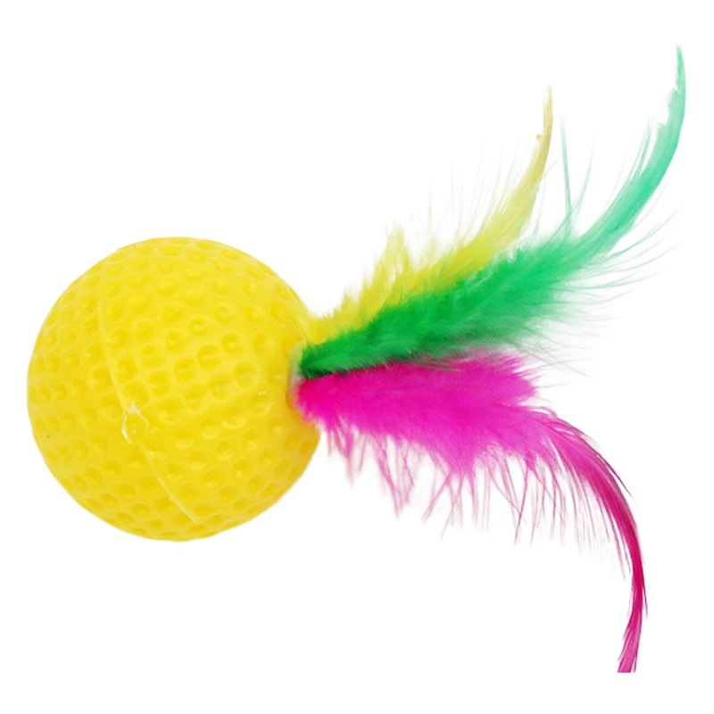 Nuevo gato de juguete pluma de golf arena sonido divertido gato bola gato rascarse bola gato auto-Hola juguete mascota
