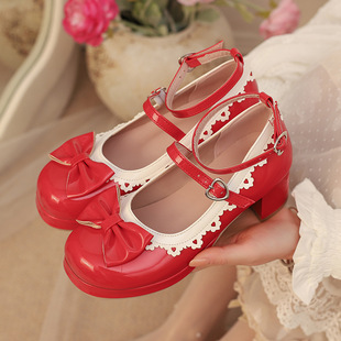 Independent Station Supply 2025 New Fashion High Heels 40-48 Large Size Shallow Mouth Buckle Strap Lolita Shoes