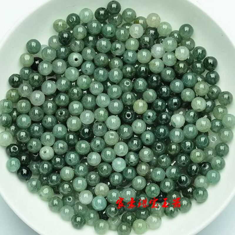 翡翠a商品油青散珠ブレスレット手串珠チェーン氷種油青5.6mm翡翠散珠緑散珠|undefined