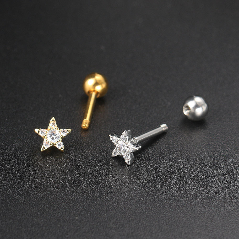 Women'S Gender Fashion Style Fashion Geometric Brass Plating Zircon Ear Studs 1 Piece