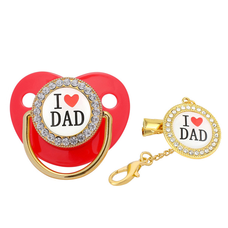 Venta directa de fábrica amor papá serie transfronteriza Venta caliente bebé chupete bebé juego boca en stock suministro