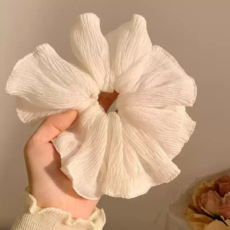 抖音青鸟飞鱼同款手作大号发圈DIY纯色纯白漆染大肠圈扎染肥肠圈|undefined